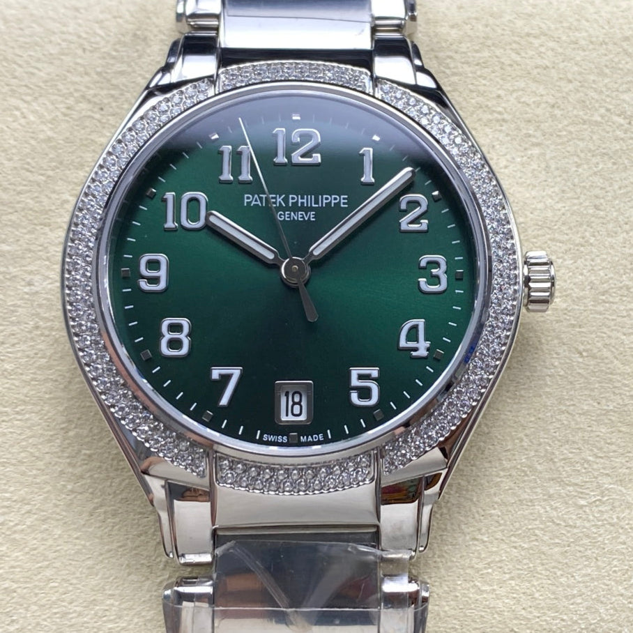 PATEK Twenty-Four 36mm Silver Dark Green Diamond
