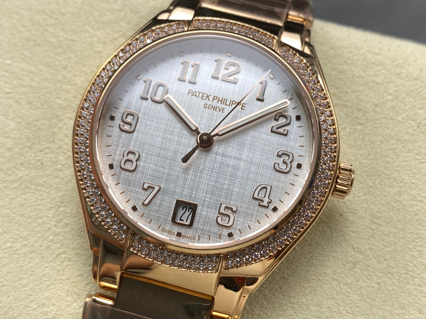 PATEK Twenty-Four 36mm Diamond Pink Gold White Dial
