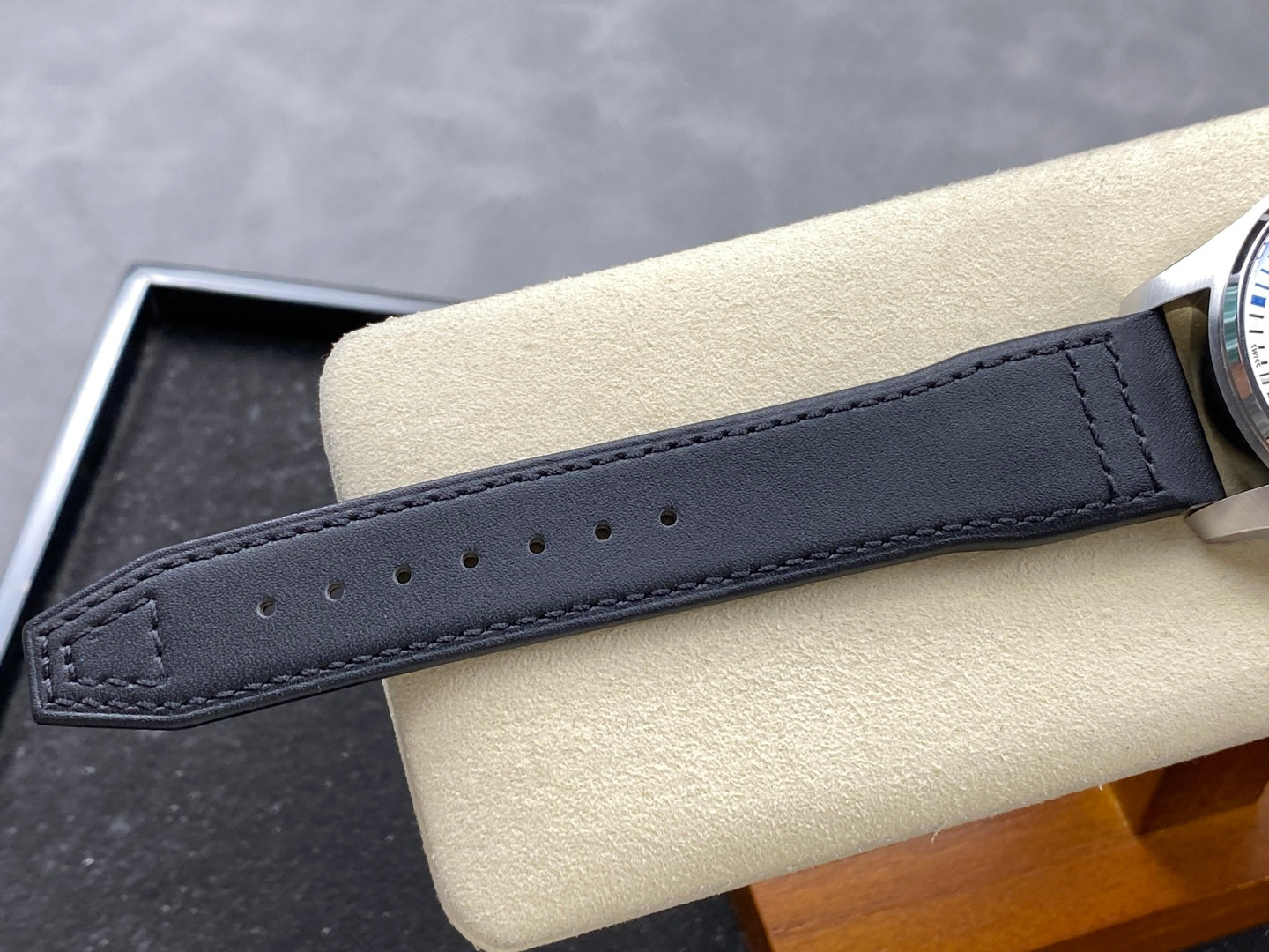 IWC Pilot 40mm Cream Dial Steel Case Black Leather Strap