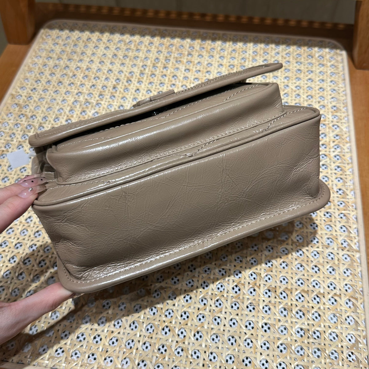 YSL Niki Baby Bag Beige Calfskin 338878