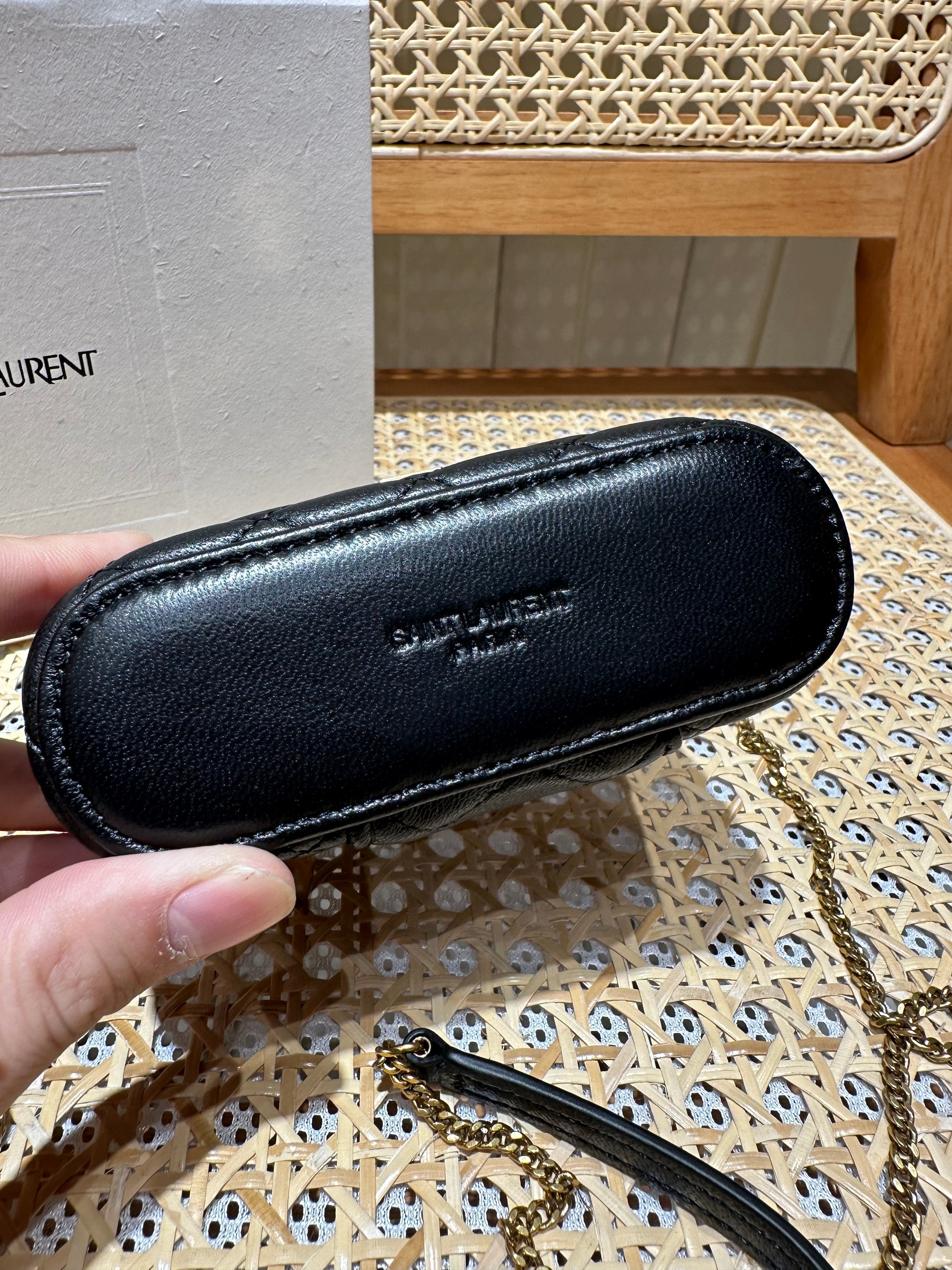 YSL Mini Vanity 12 Black Quilted Calfskin