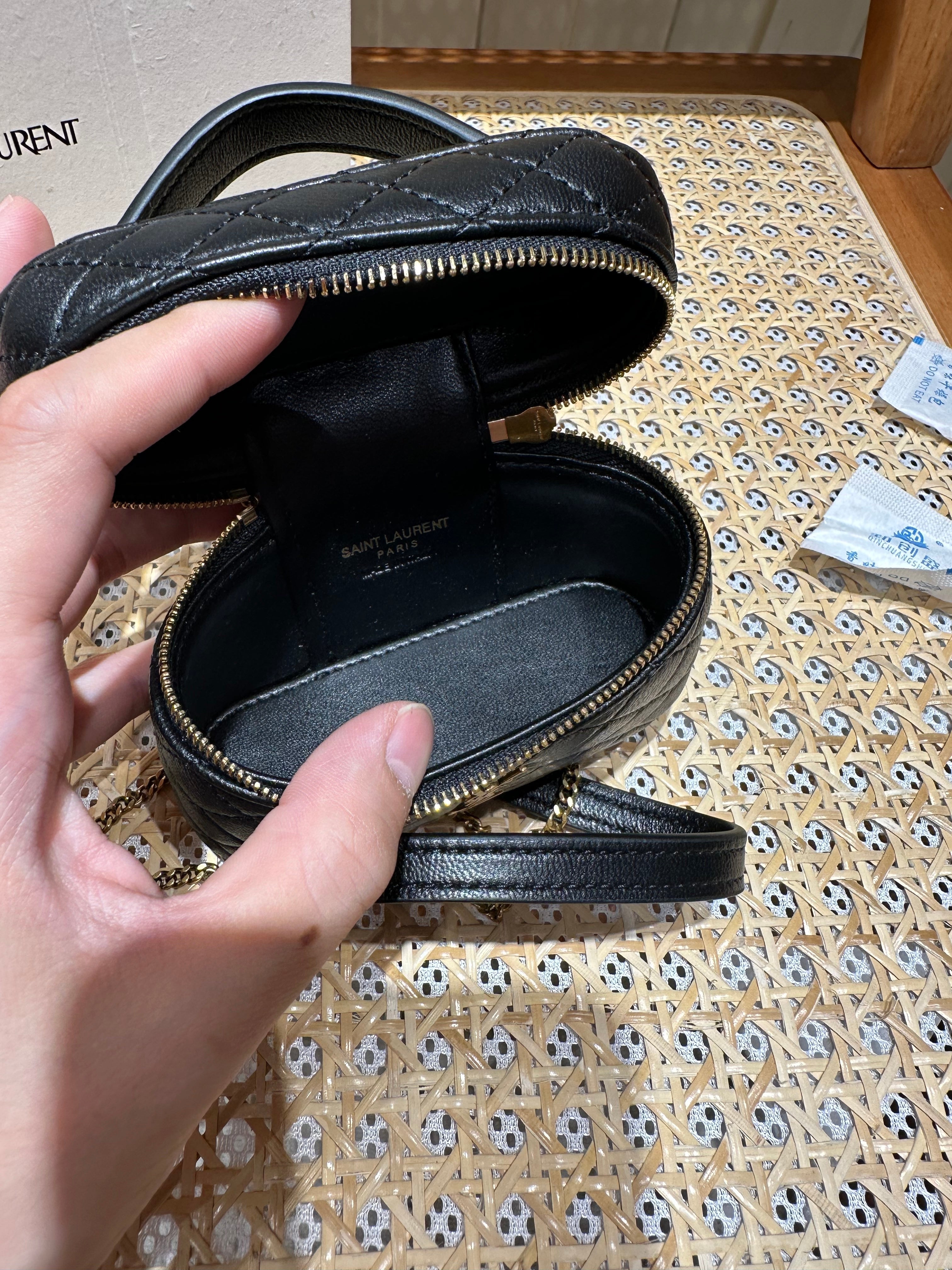 YSL Mini Vanity 12 Black Quilted Calfskin