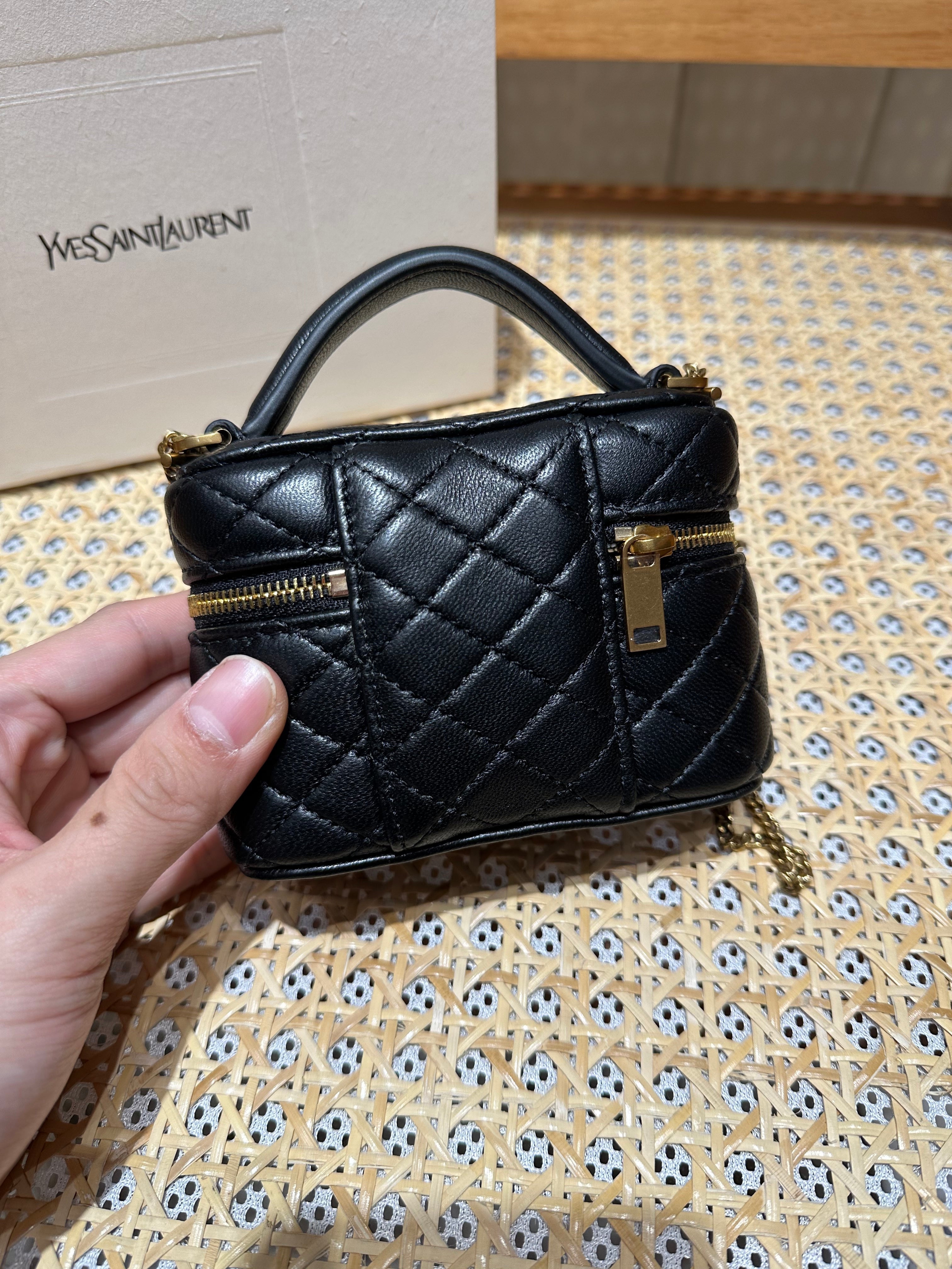 YSL Mini Vanity 12 Black Quilted Calfskin