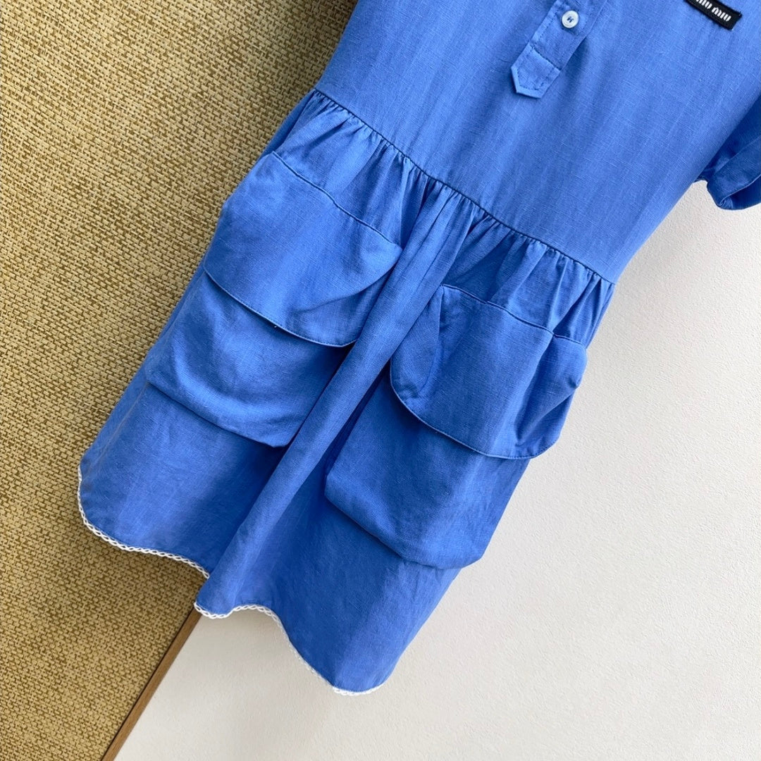 Miumiu 2026 Workwear Pocket Shirt Dress Cotton 514120