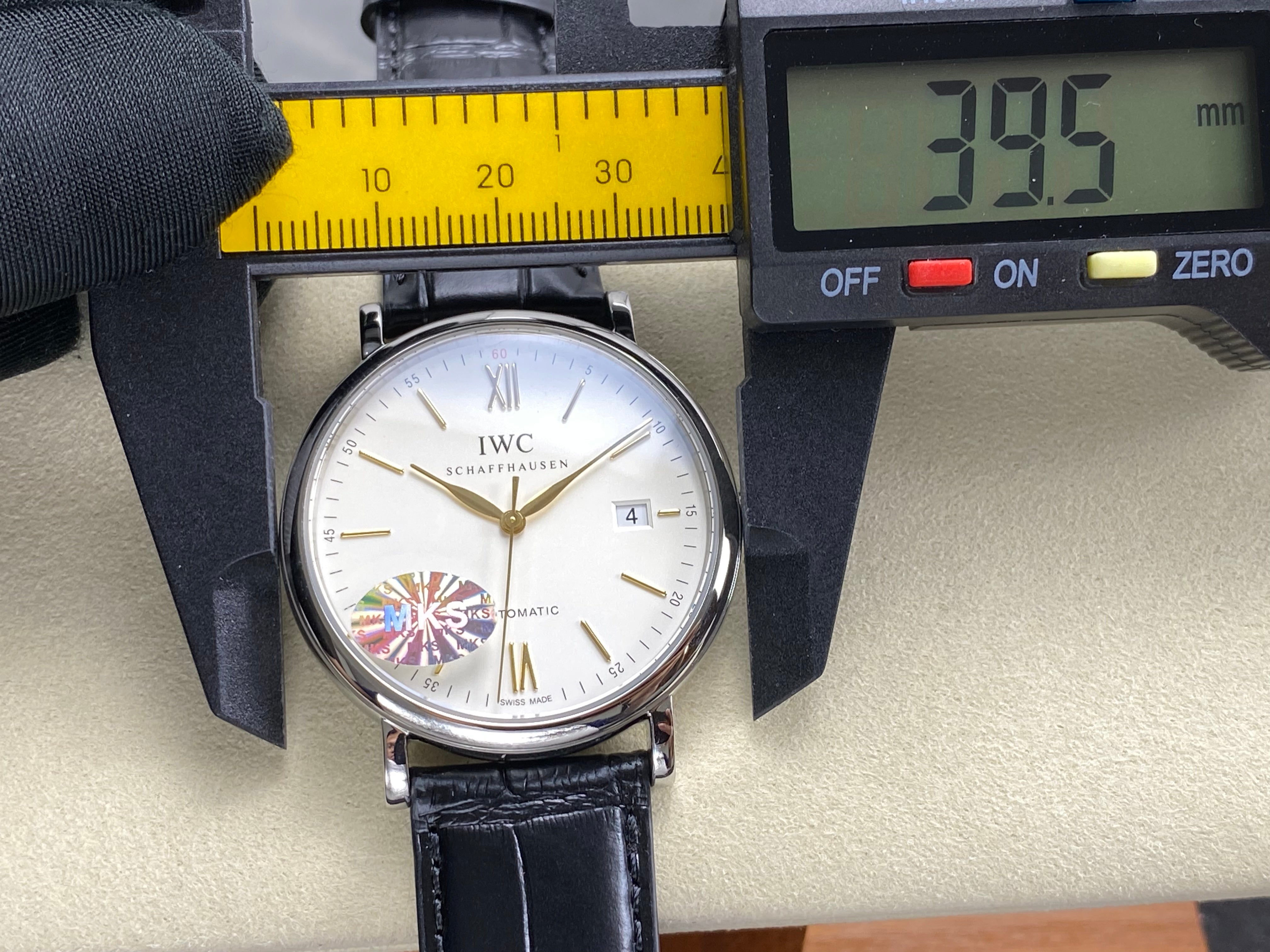 IWC Portofino 41mm Cream Dial Black Crocodile Leather Strap