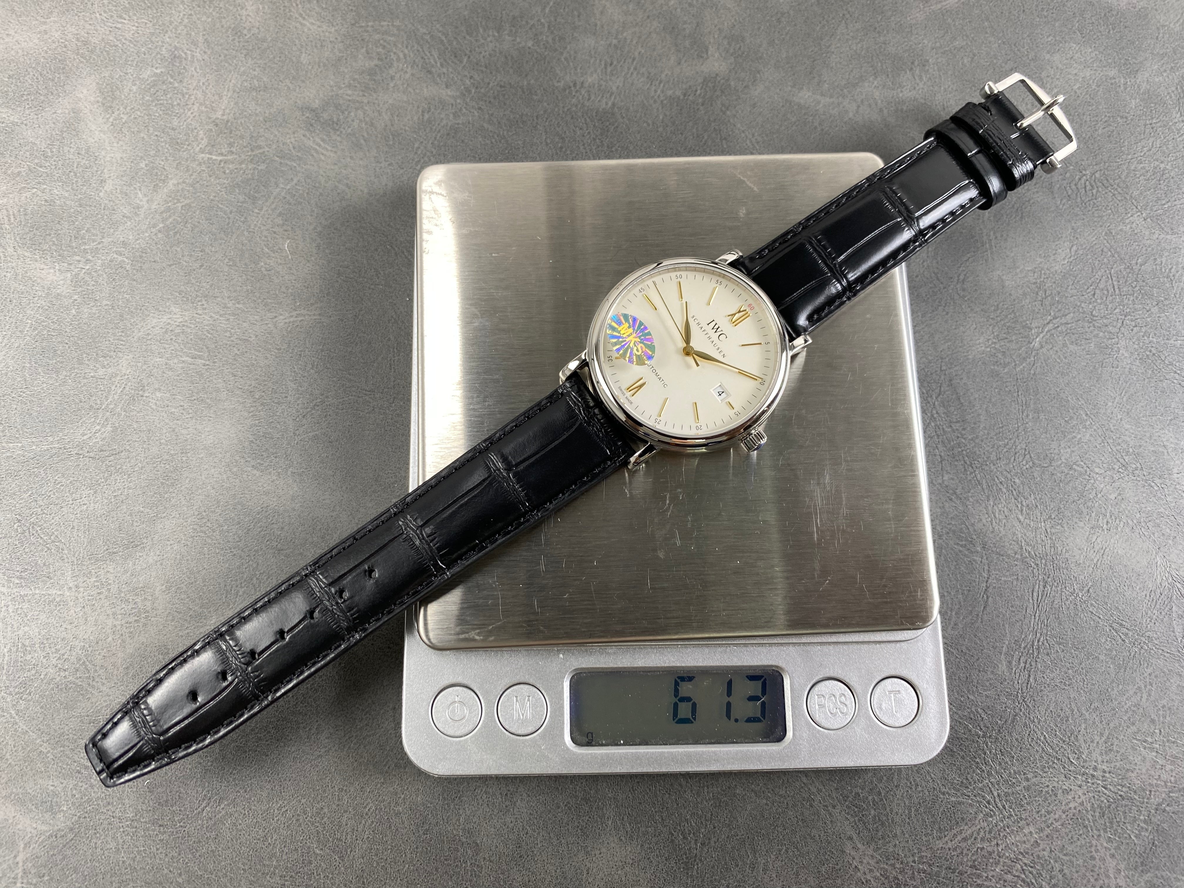 IWC Portofino 41mm Cream Dial Black Crocodile Leather Strap