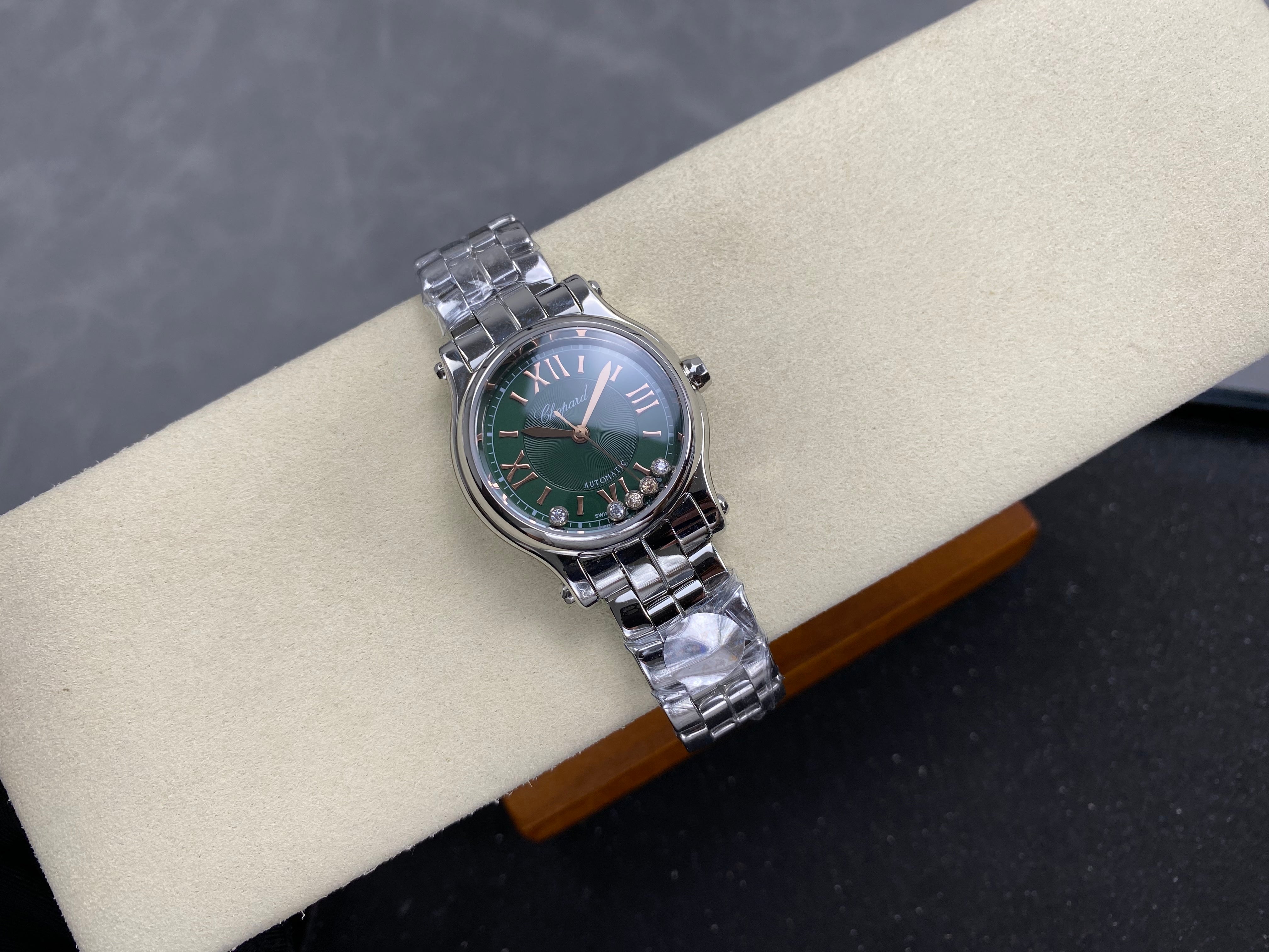 Chopard Happy Sport 30mm Green Diamond Dial Steel