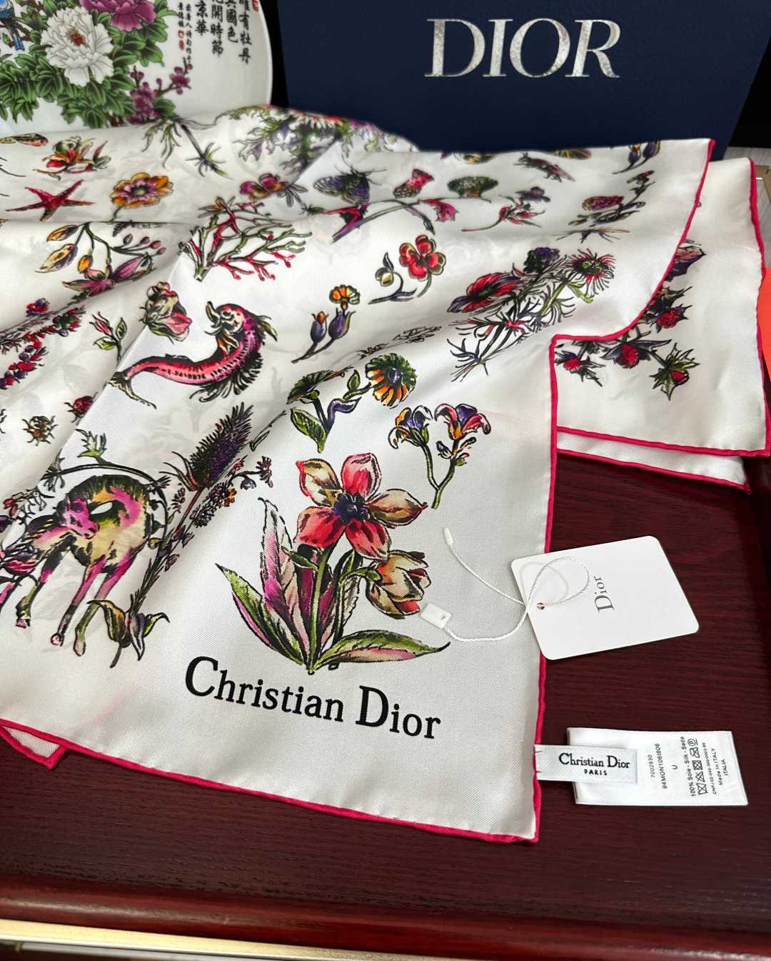 Dior 2026 Camo Papillon Scarf 90cm Colorful Silk 214990