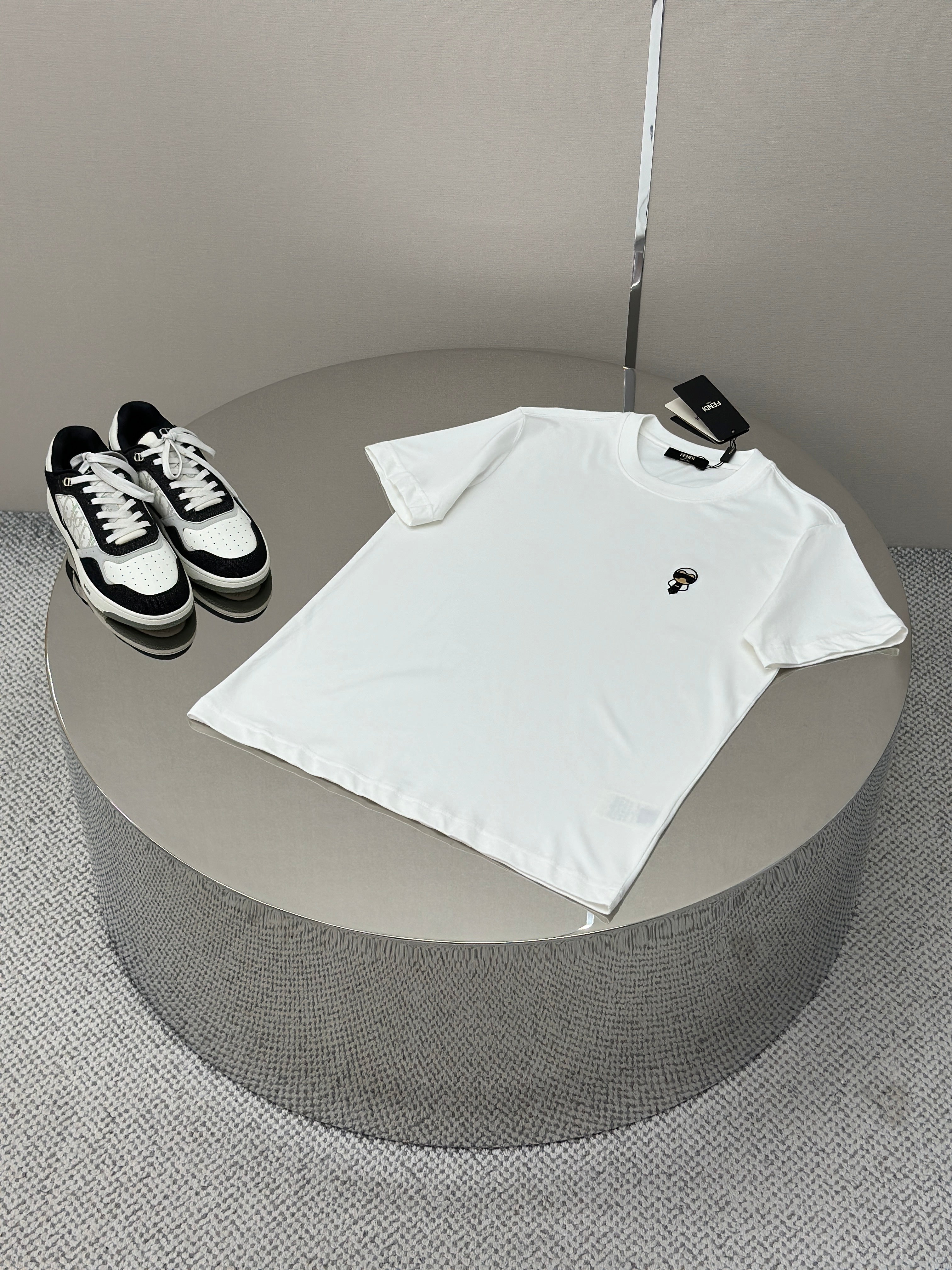 Fendi 2026 Men's Short-Sleeve T-Shirt White Cotton 824659