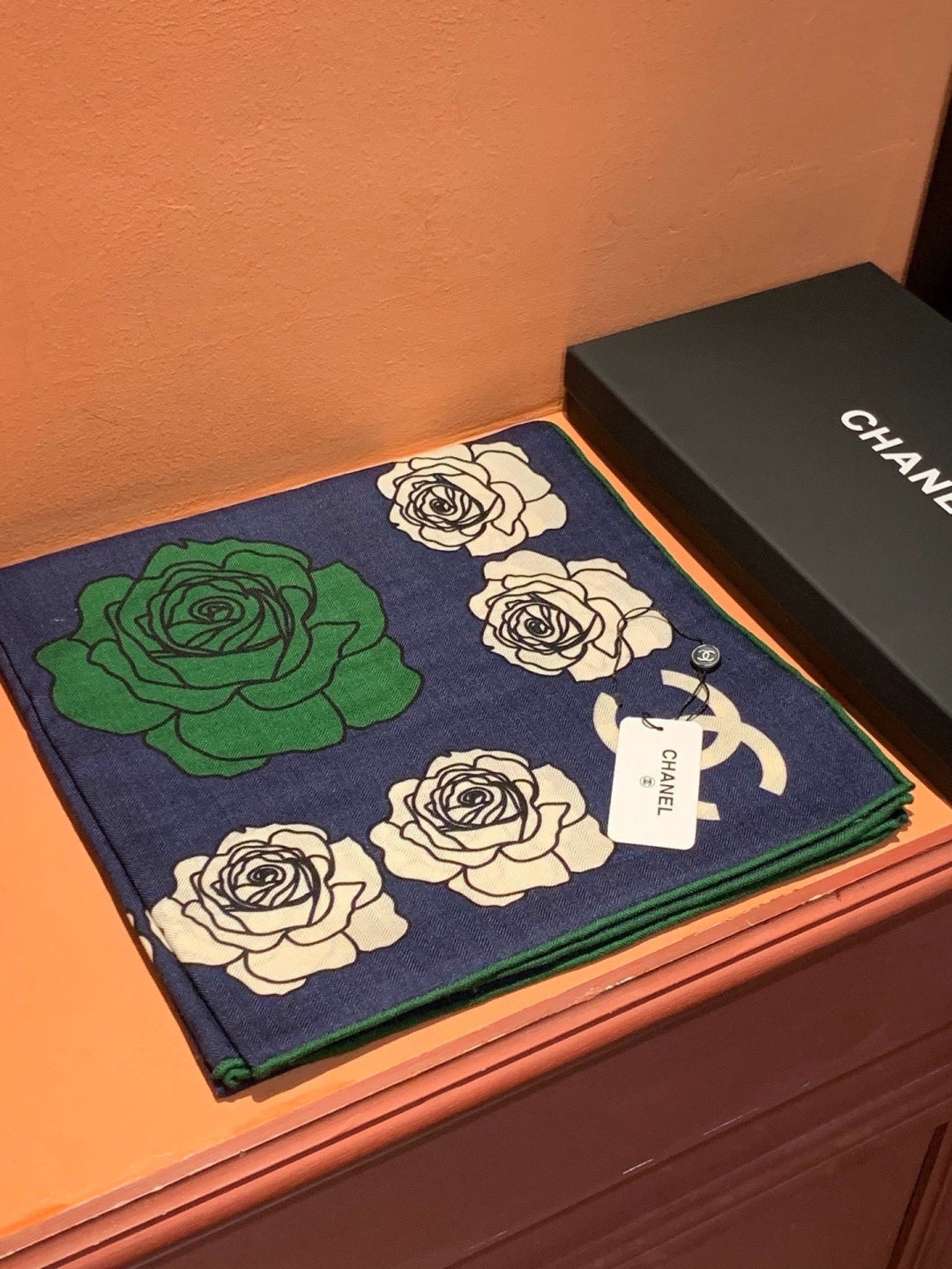 Chanel 2026 Camellia Pattern Scarf 140cm Colorful Cashmere 209427