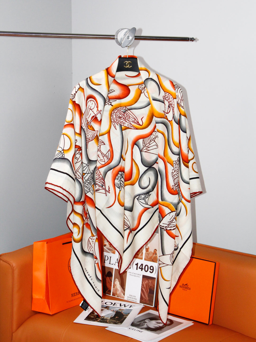 Hermès 2026 L'Appel Du Large Shawl Scarf 140cm Colorful Cashmere And Silk 218149