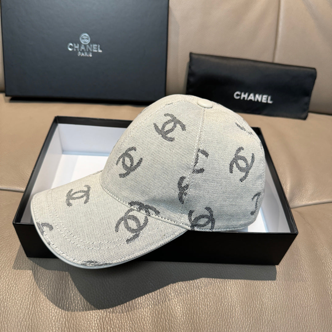 Chanel CC Logo Denim Baseball Cap Cotton 280832