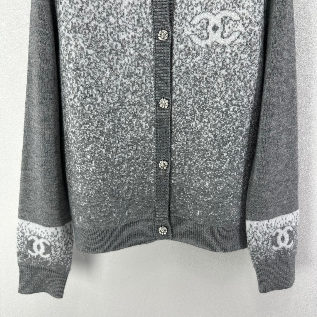 Chanel 2025 Knitted Cardigan Gray Wool 329294
