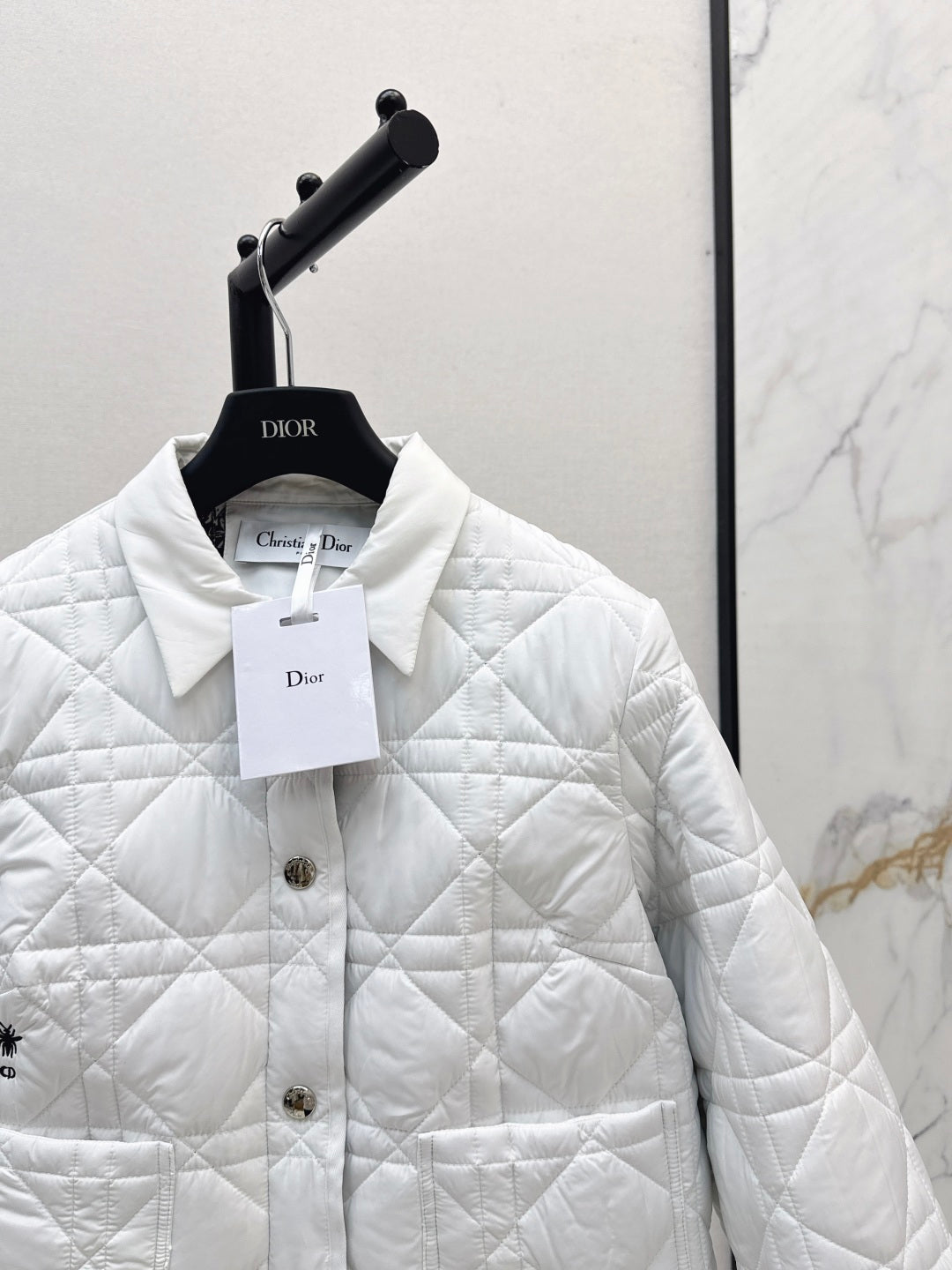 CD 25 Plaid Quilted Lapel Set White Cotton