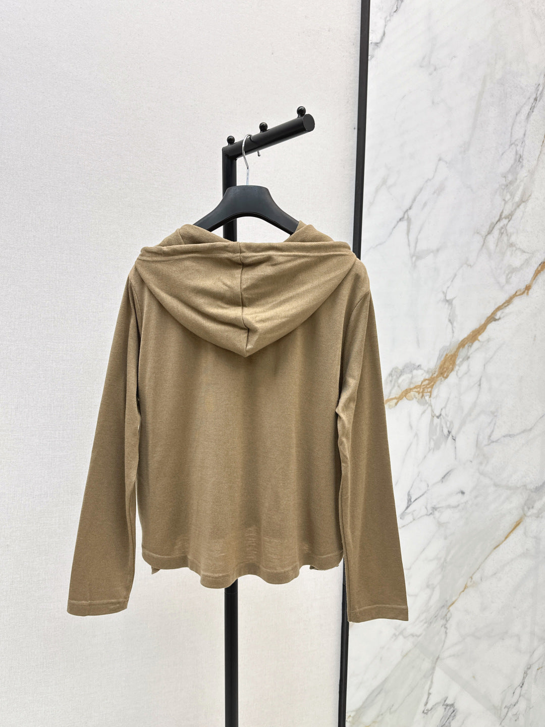CD 25 Drawstring Hoodie Cotton And Stretch Wool