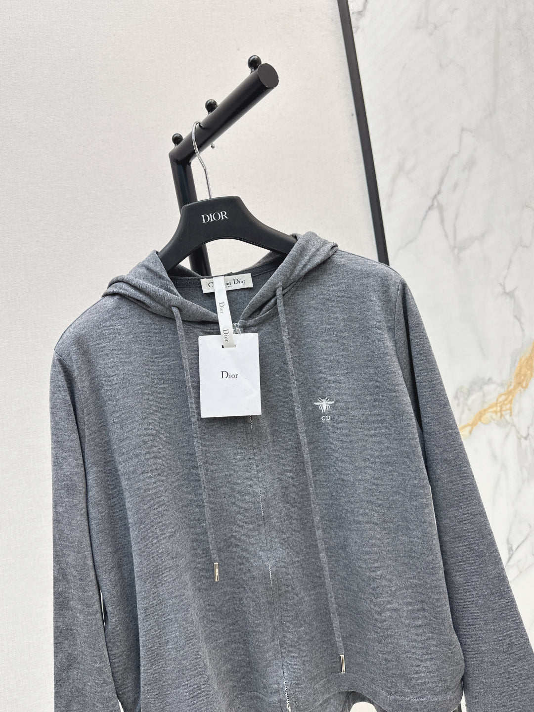CD 25 Drawstring Hoodie Cotton And Stretch Wool