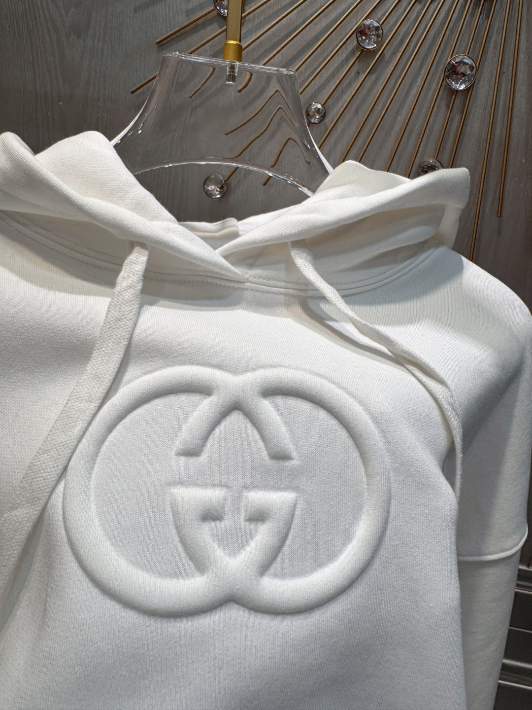 GG 25 Hooded Sweatshirt White Cotton 0021