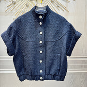 Chanel 2026 Blouson Navy Blue Cotton Viscose