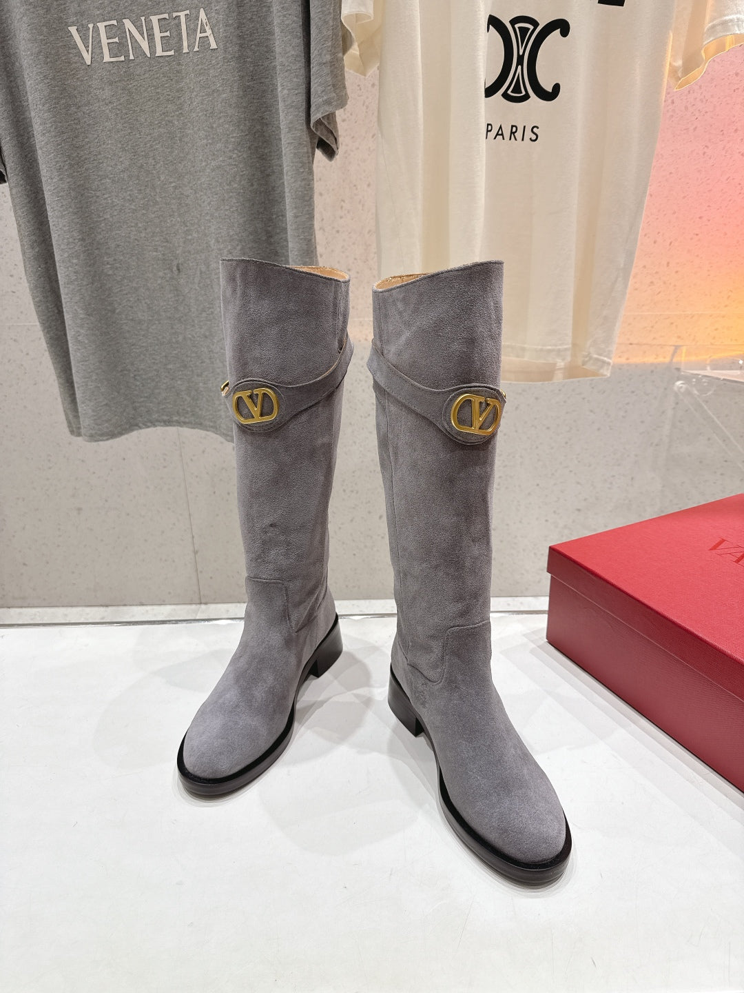 VT long boots gray suede 174423