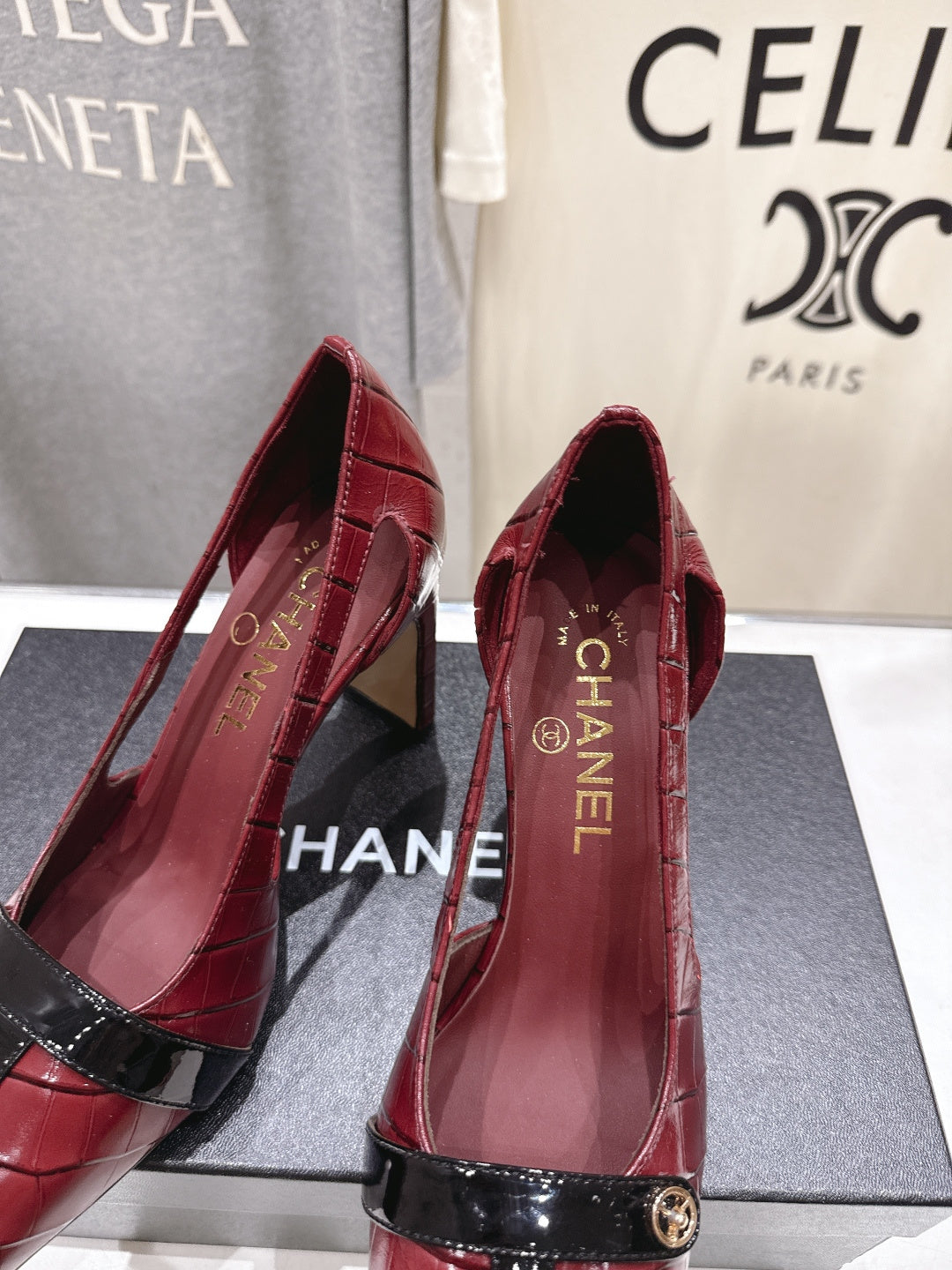 Chanel 2026 Embossed Patent Calfskin 85mm Pumps 896437