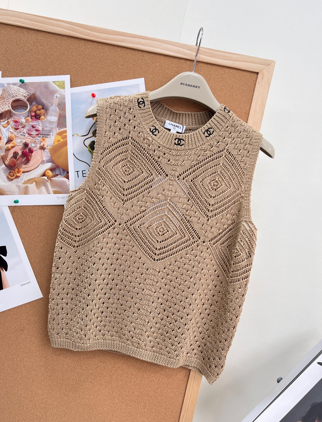 Chanel 2026 Hollow-out  Knit Vest Brown Cotton 293348
