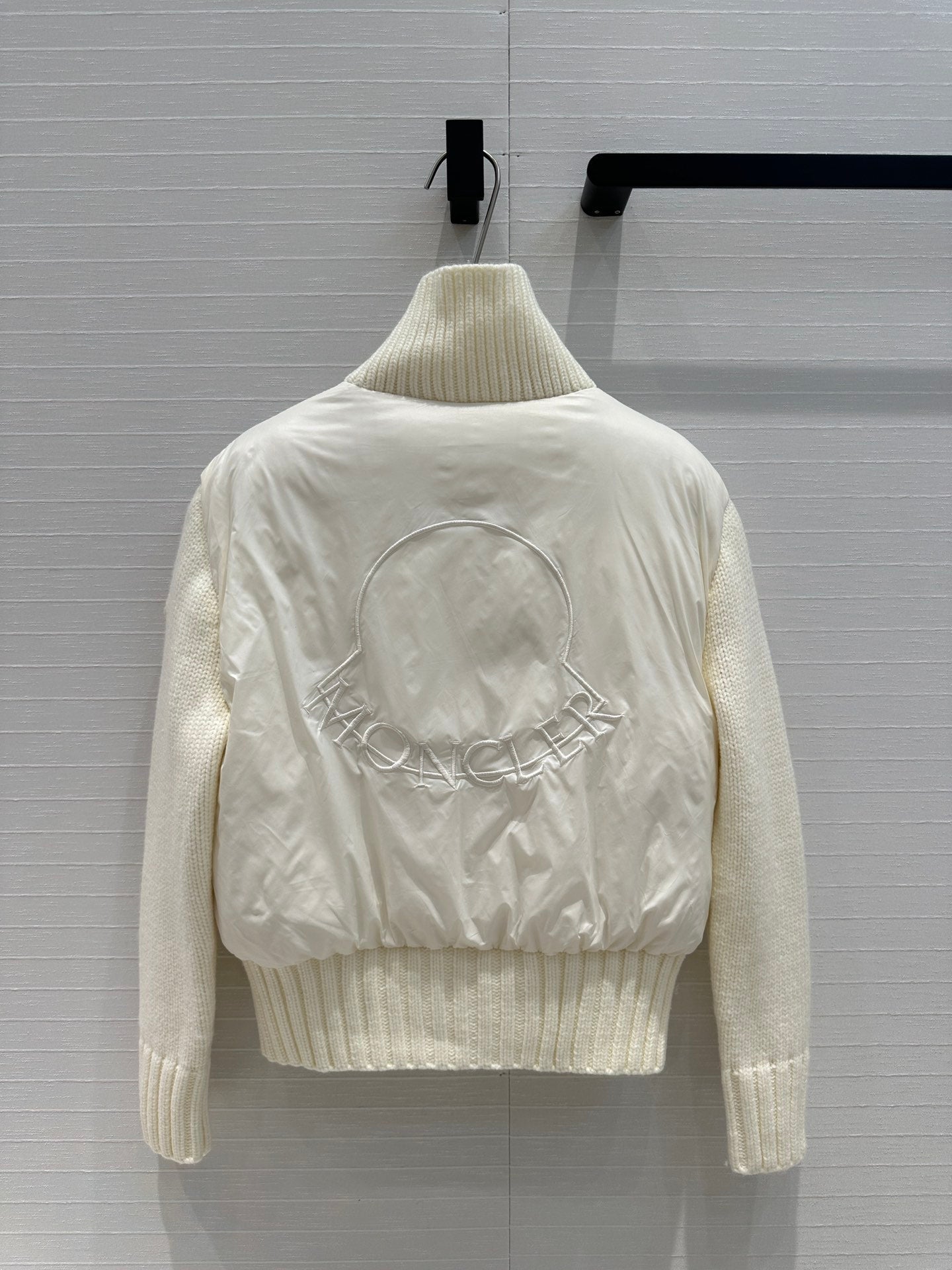 Moncler 25 Jacket White Polyester Mix Wool