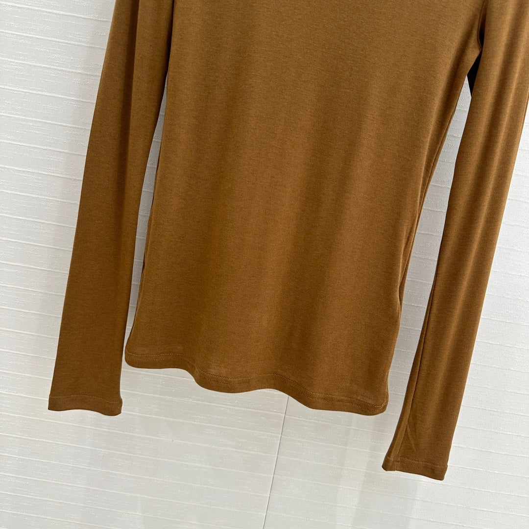 Loewe Long-sleeve T-shirt Olive Brown Lyocell