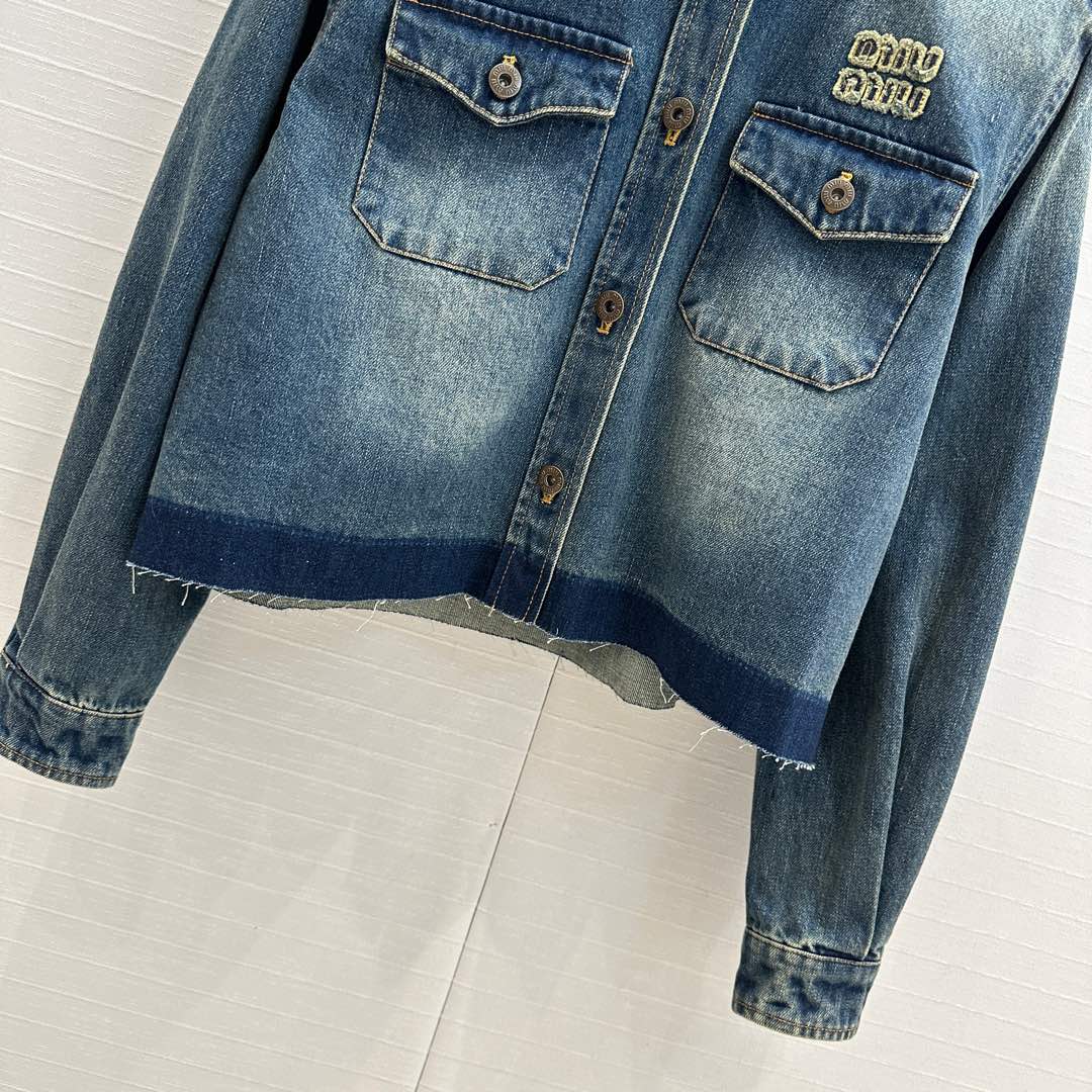 Miu Miu Denim Shirt Blue Cotton