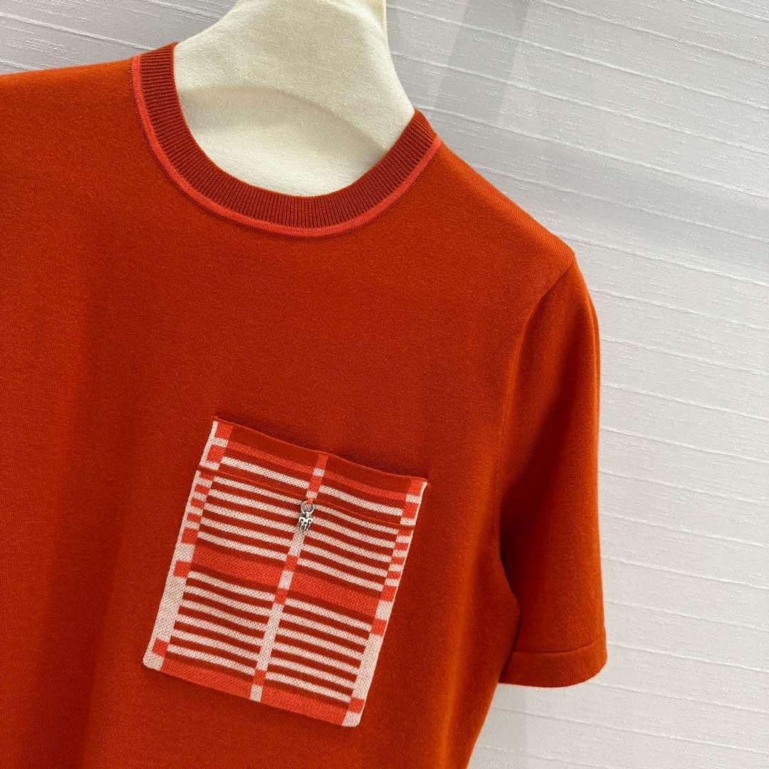 Hm 25 Short-sleeved Sweater Orange Wool