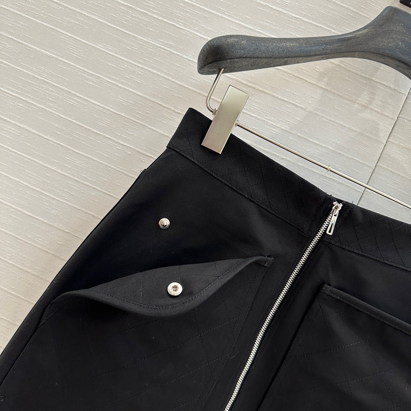 Hm 25  Zippered Skirt Black Cotton