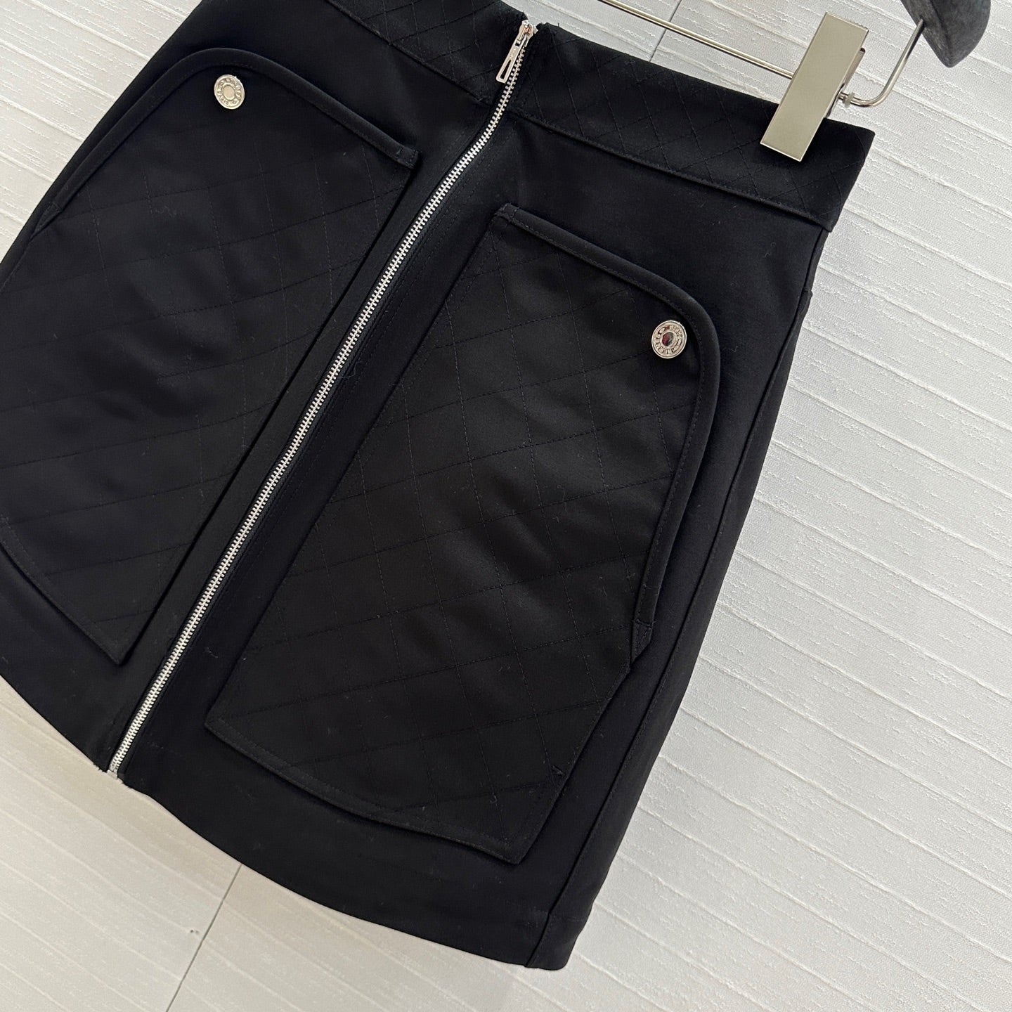 Hm 25  Zippered Skirt Black Cotton