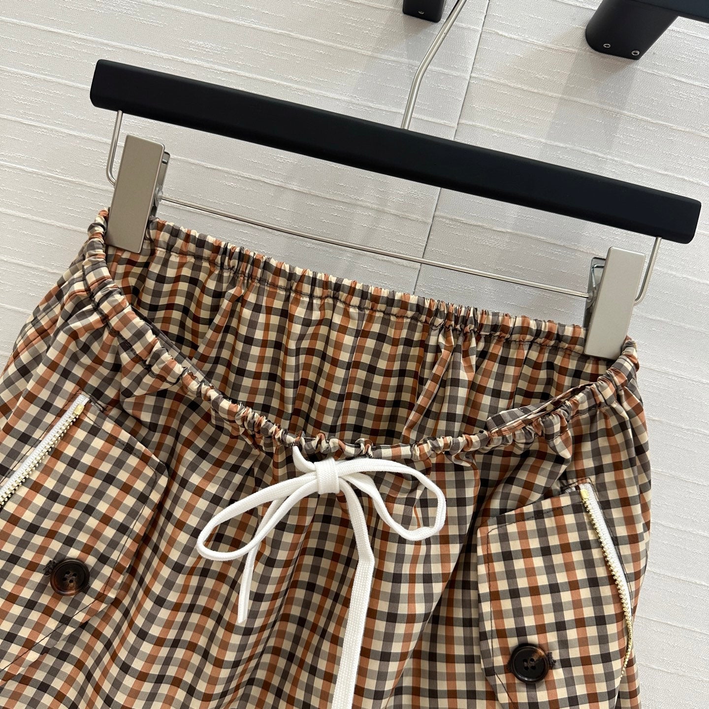 Miu Miu Puffy Mini Skirt Beige Brown Polyester