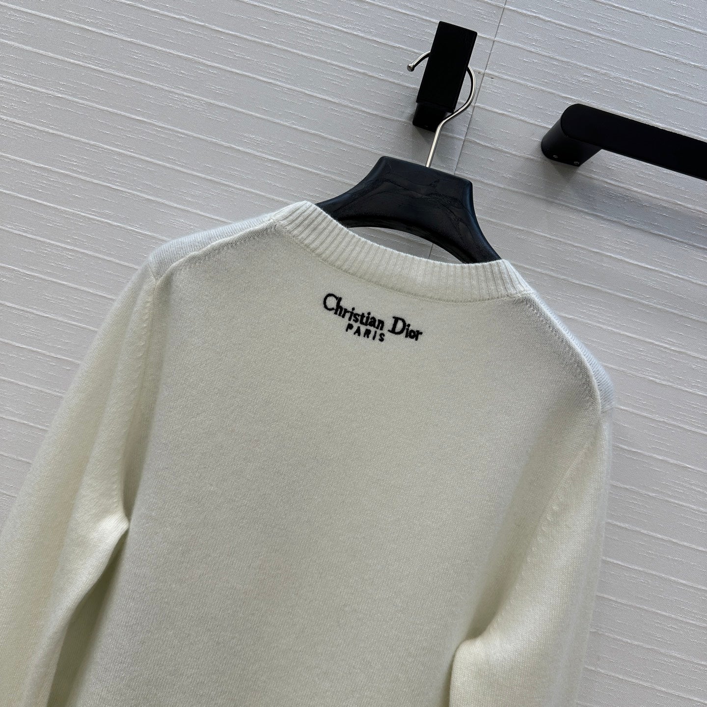 CD 25 Embroidered Sweater White Cashmere