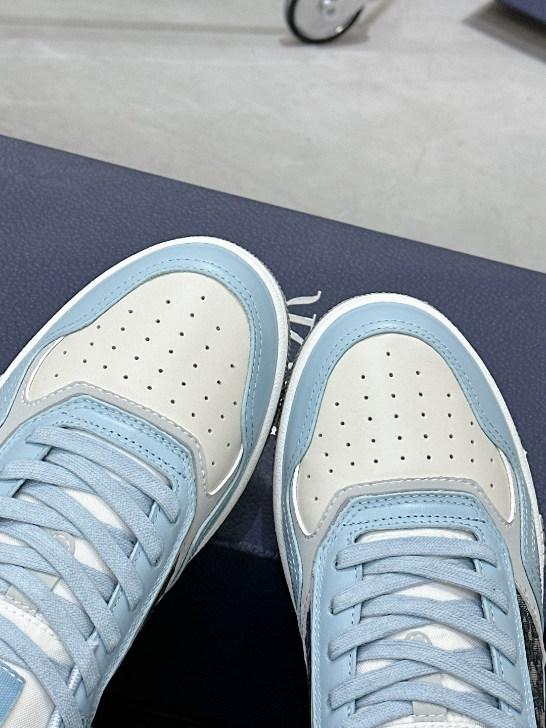 CD B27 Low-Top Sneaker 30mm In Could Blue Monogram Calfskin 100797