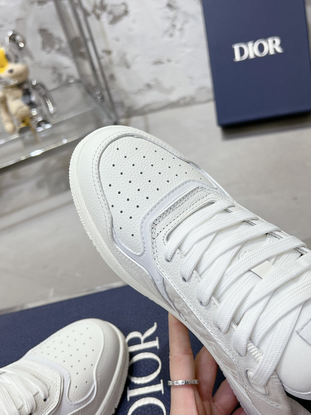 CD B27 Sneaker 30mm In White Calfskin 100629