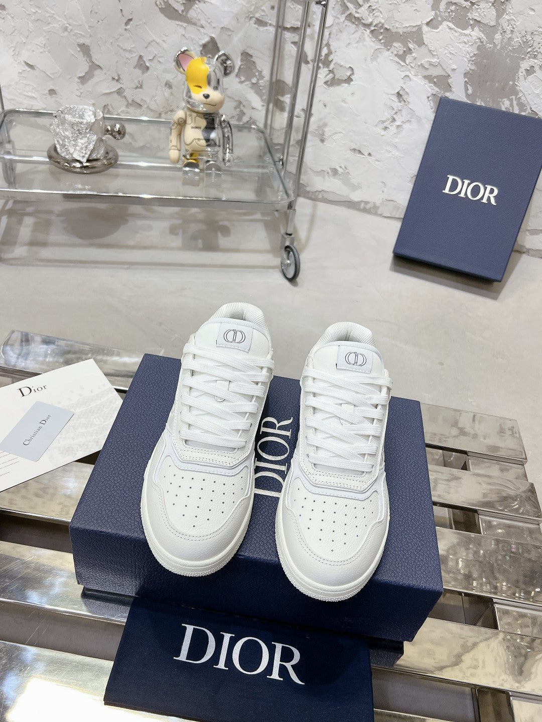 CD B27 Sneaker 30mm In White Calfskin 100629