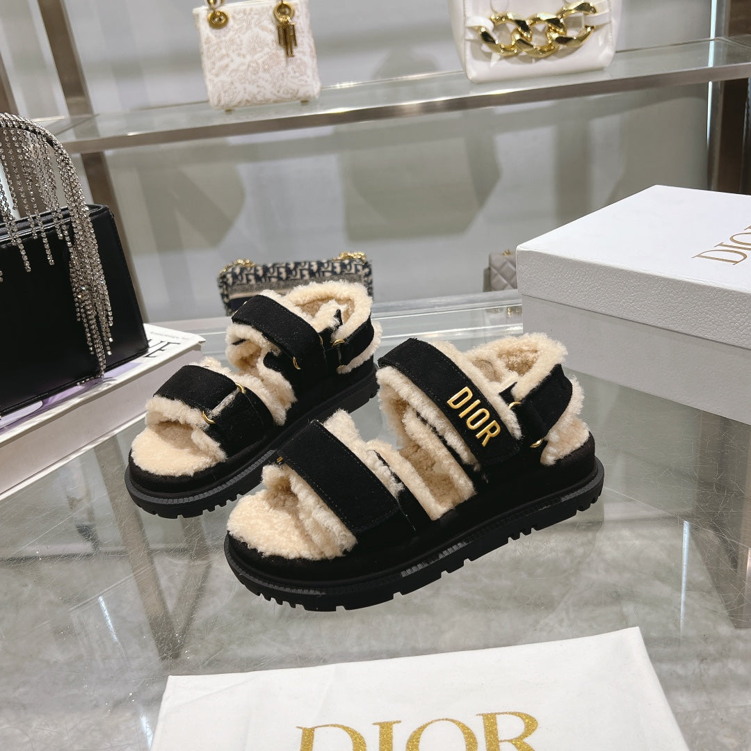 CD Dioract Sandal 40mm In Black Suede 996365