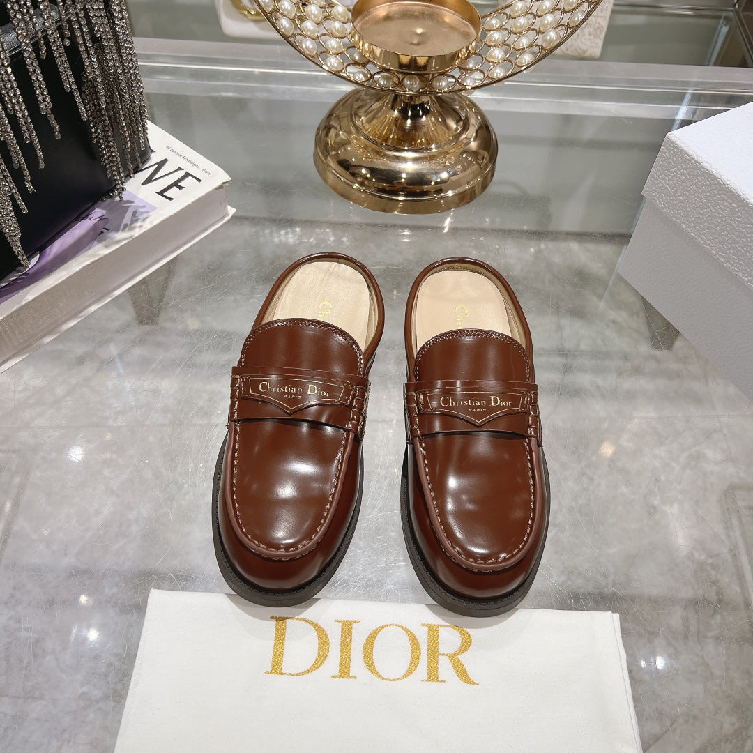 CD Boy Mule In Brown Red Glossy Calfskin 996451