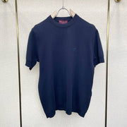 GC 2026 Men's  Shirt Navy Blue Embroidered Silk Cotton 698847