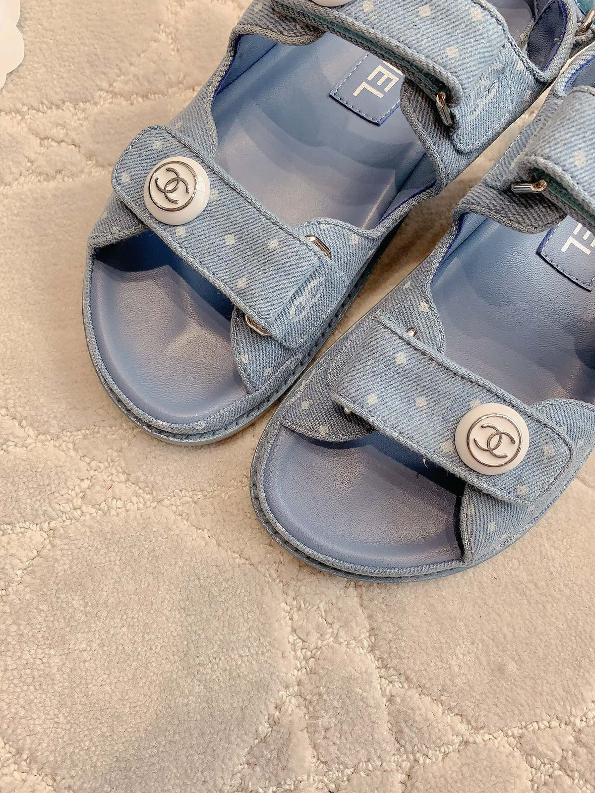 Chanel 2026 Printed Velcro Dad Sandals Fabric 977458