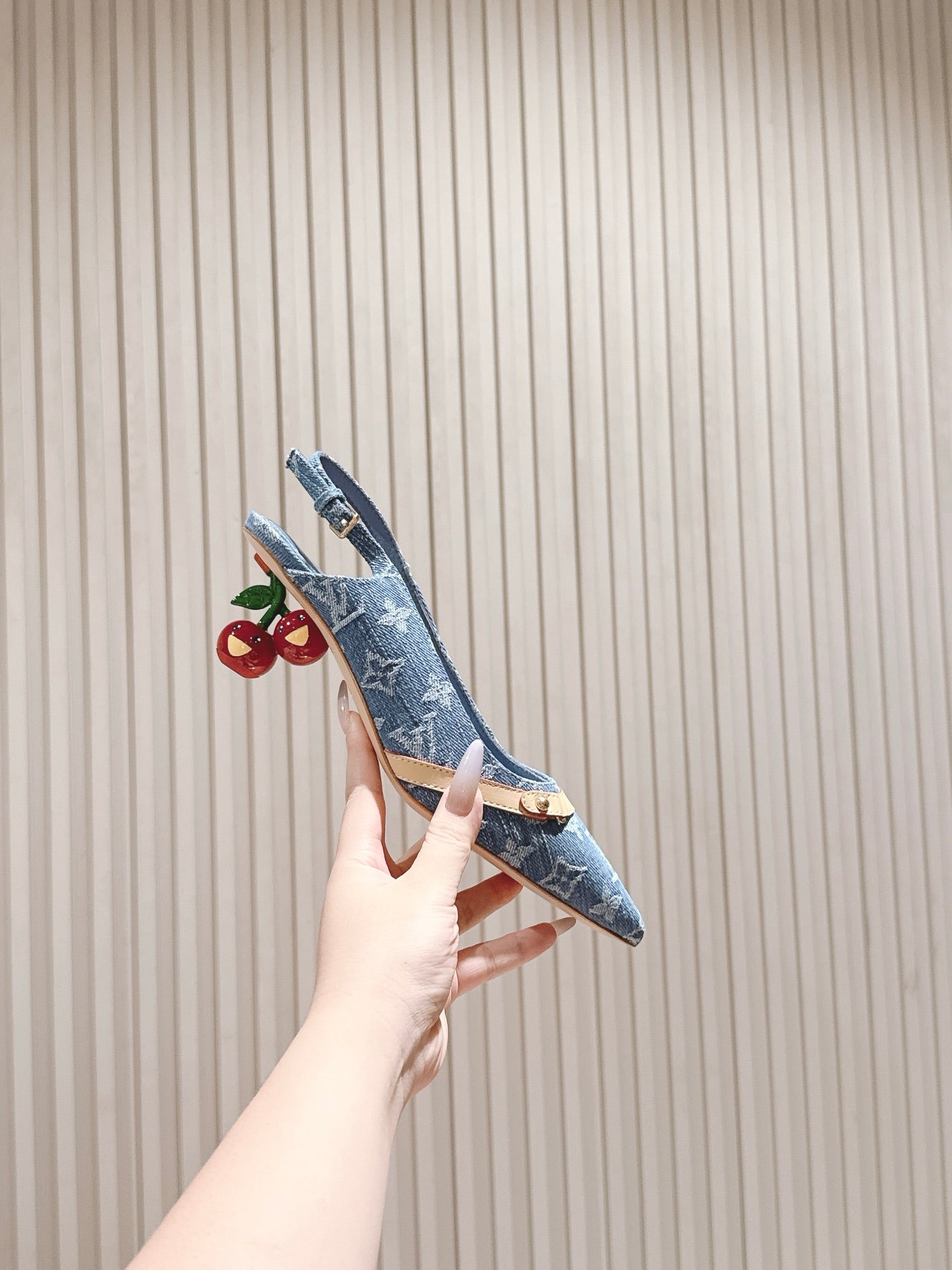 LV 26ss Slingback 45 Blue Denim 656938