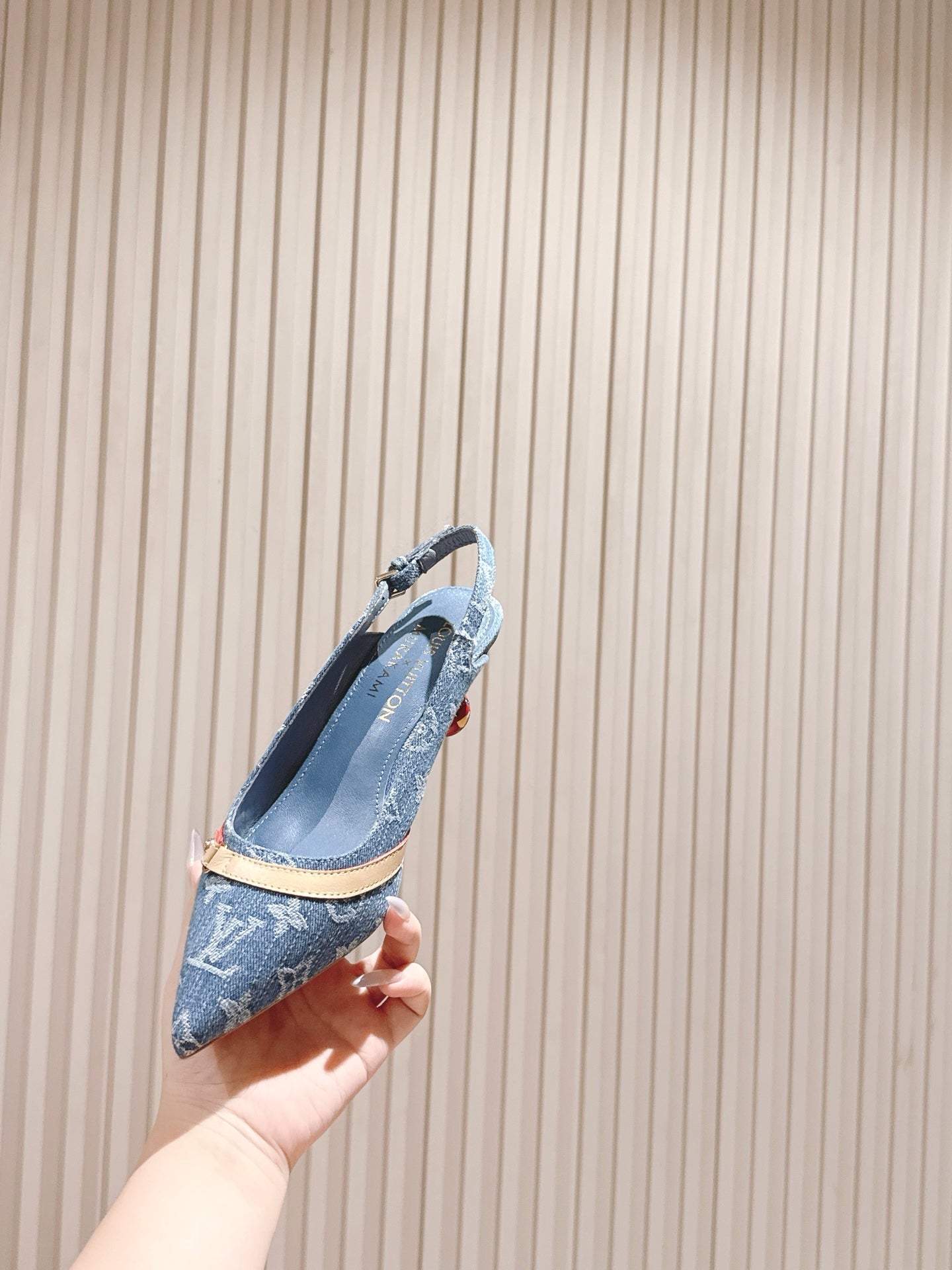 LV 26ss Slingback 45 Blue Denim 656938