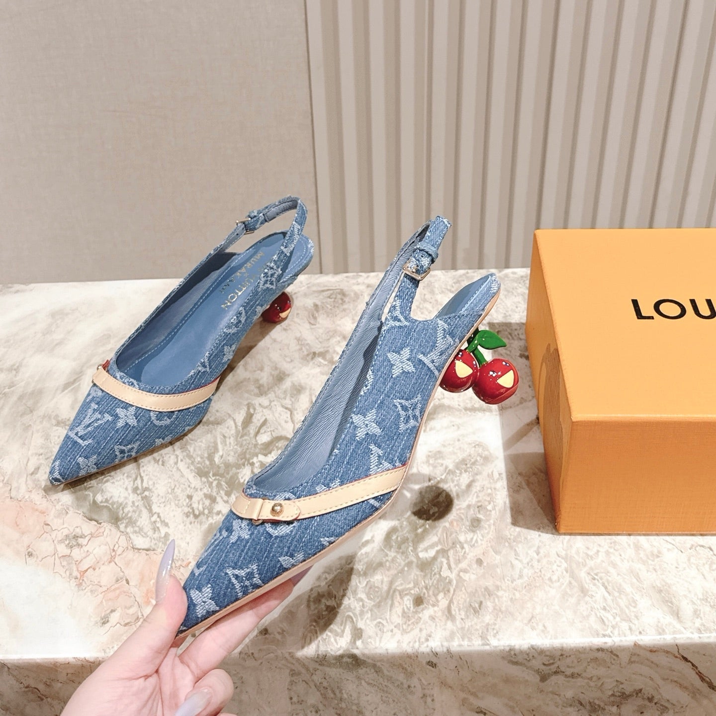 LV 26ss Slingback 45 Blue Denim 656938