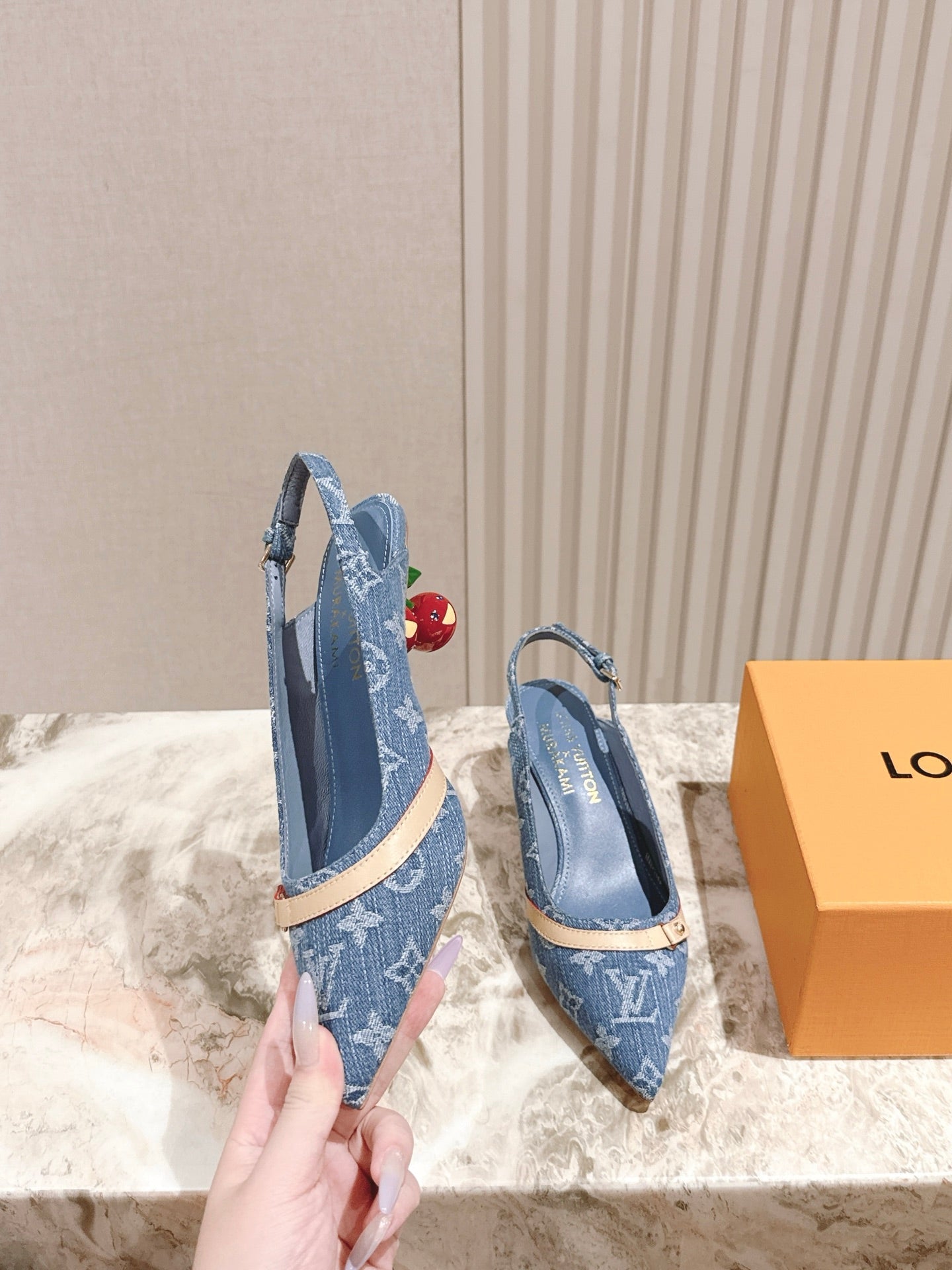 LV 26ss Slingback 45 Blue Denim 656938