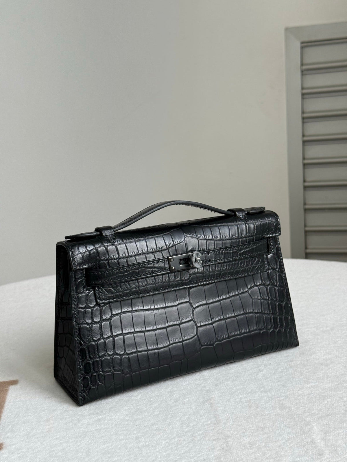 High-end Hermes 2026 Kelly Pochette Bag 22cm Crocodile Leather