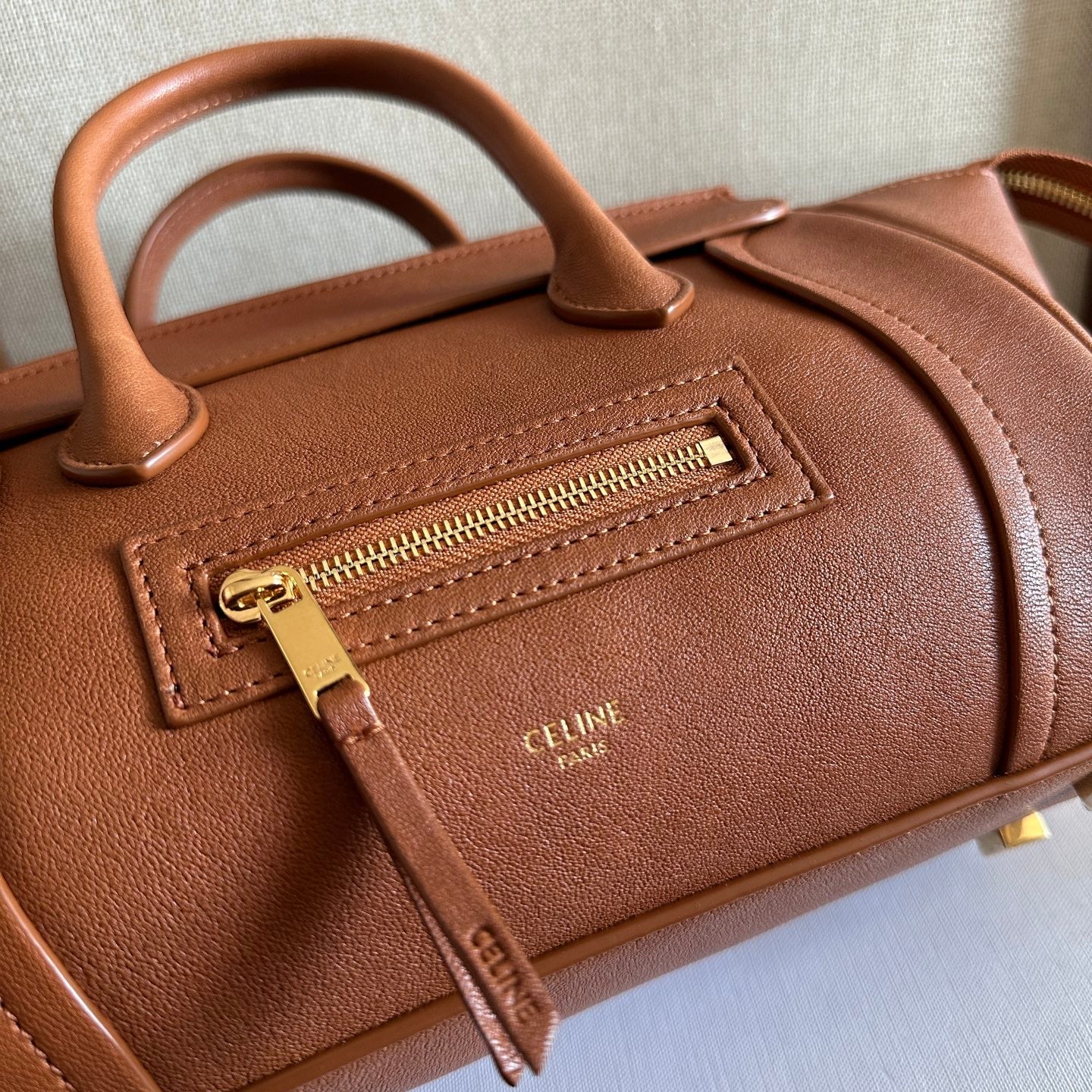 Celine 2026 Luggage Brown Shiny Lambskin 276250