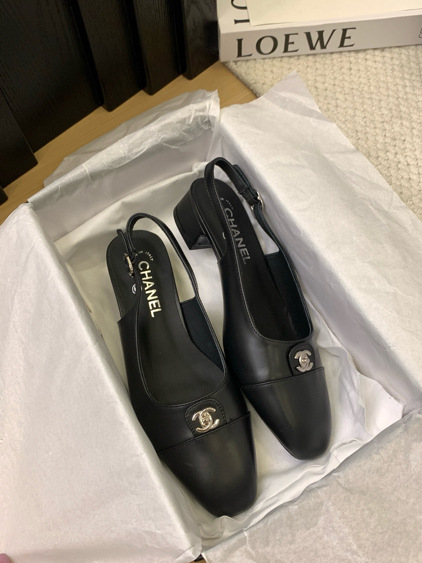 CC 25K Slingback Flat Calfskin