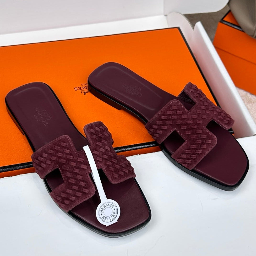 Hermes 2026 Oran Sandal Velvet Leather 598224