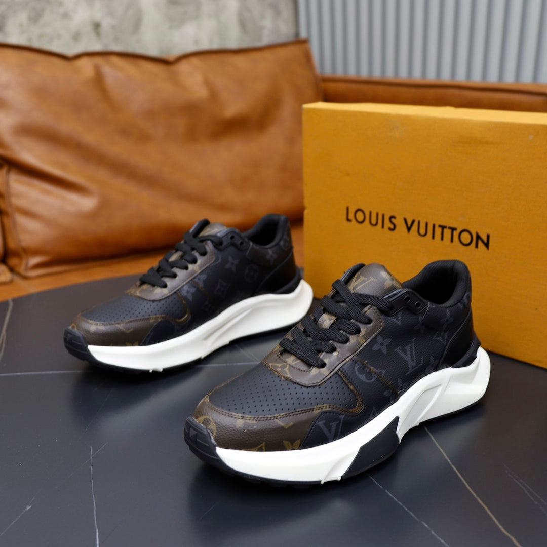 LV RUN AWAY SNEAKER BLACK AND CHOCOLATE BROWN