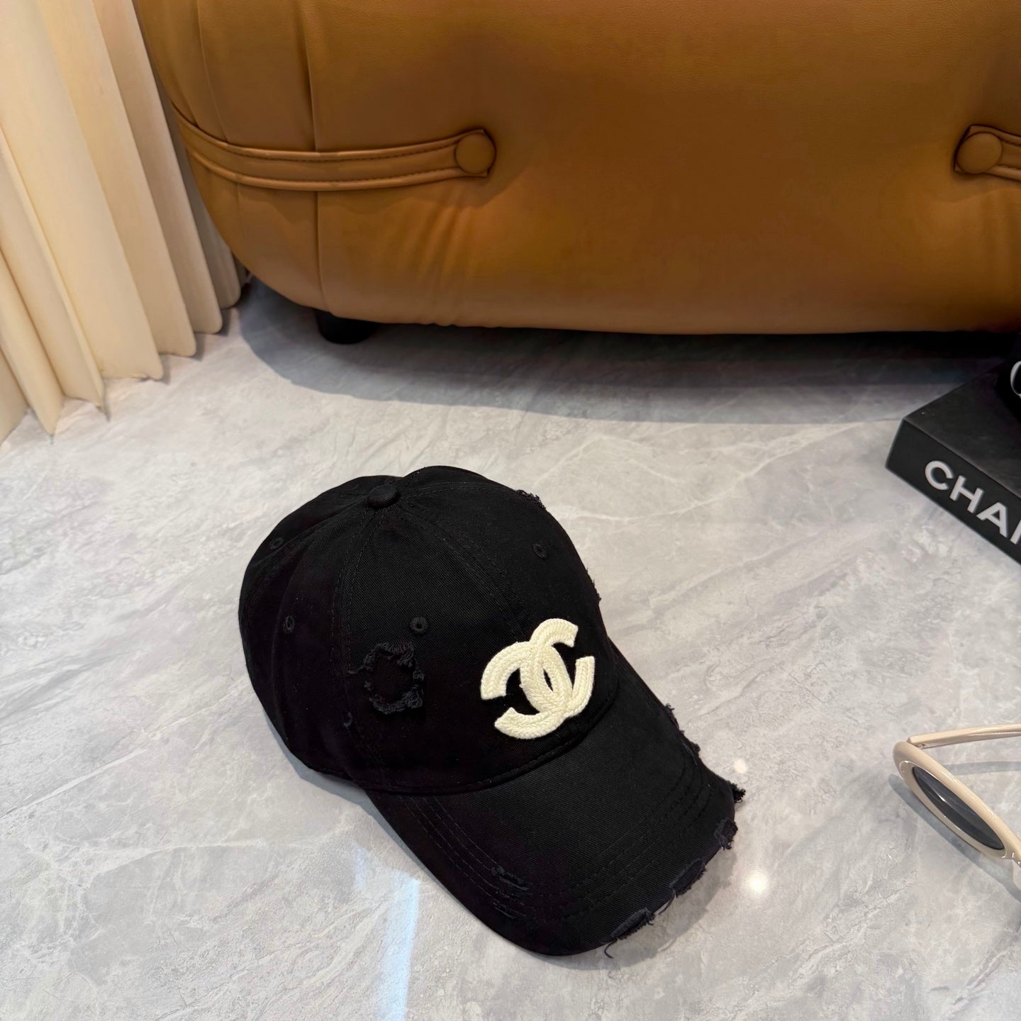 Chanel Embroidered Logo Baseball Cap 360766